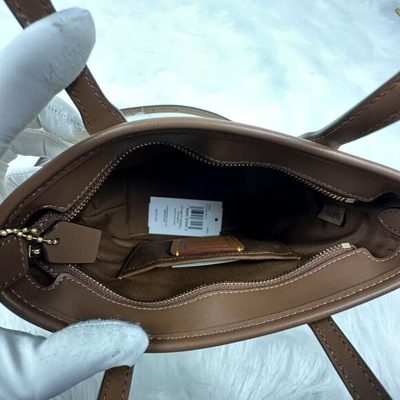 Coach City Mini Tote Bag In Signature Canvas With Shell Print CBM65 Gold/Sand - Picture 8 of 11